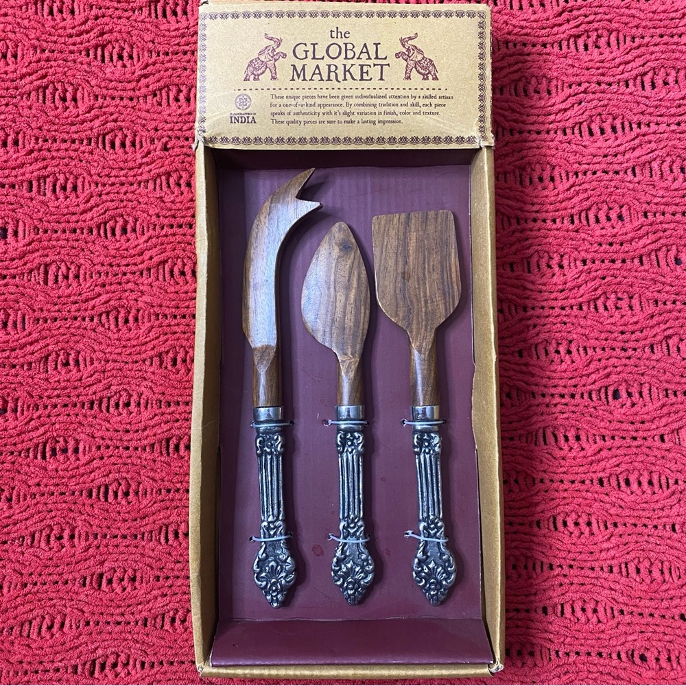 The Global Market 3 Piece Wooden Cheese Board Set